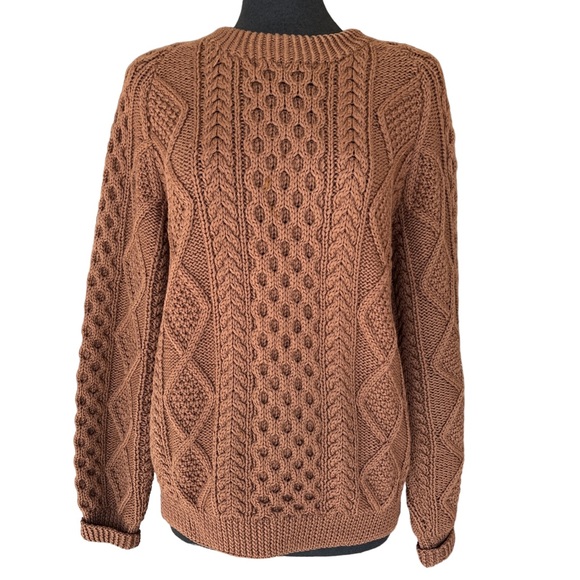 VINTAGE CABLE-KNIT FISHERMAN SWEATER WOOL BLEND? WARWICK HONG KONG